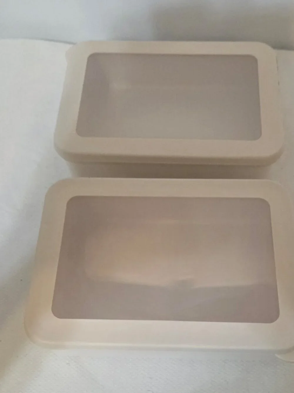 Set of 2 Figmint Snack Bento Food Storage Container Cream BPA Free Microwaveable